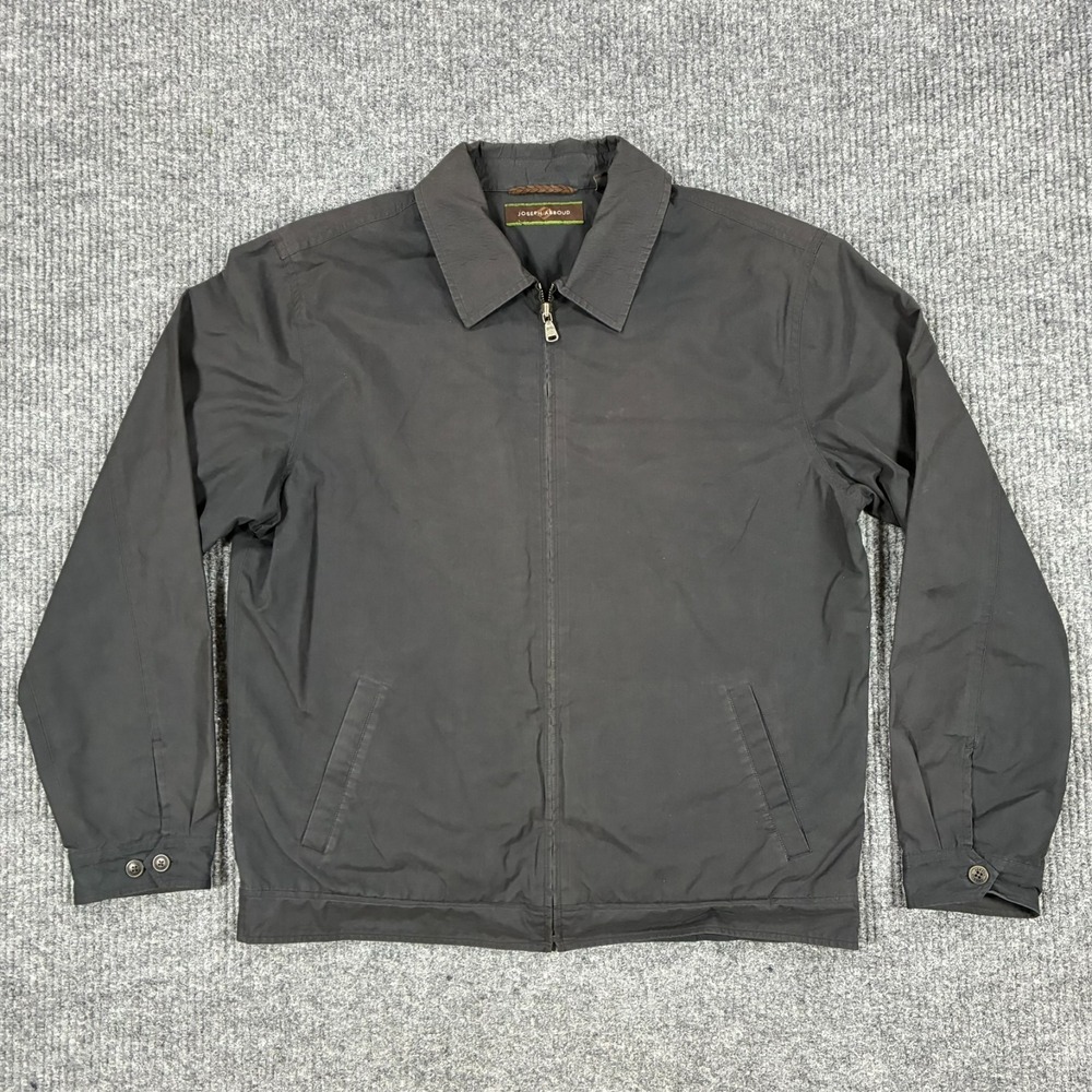 Joseph Abboud Mens Black Lightweight Zip Front Jacket Size Medium M Casual